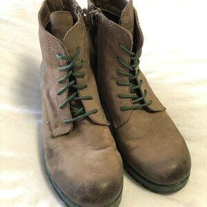 Ethem Brown Leather Zip Ankle Boots Womens Size 9